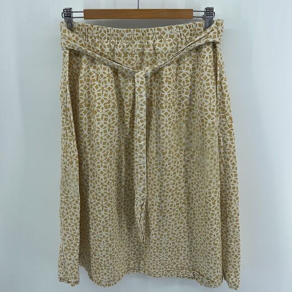 Passion Lilie 100% cotton elastic waist pull on printed A-line midi skirt sz S - Picture 6 of 7